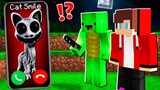 Why Creepy Smile Cat from ZOONOMALY CALLING at NIGHT to JJ and MIKEY ? - in Minecraft Maizen