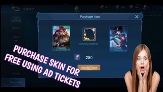 New Ad shop in mobile legends purchase skin using Ad tickets | How to get ad tickets?