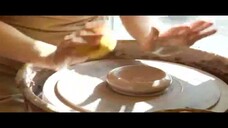 How to Make Ceramic Mugs - Opening Clay on the Potter's Wheel