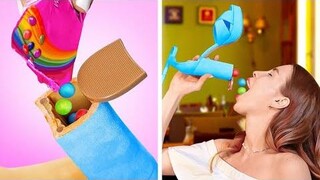 แฮ็คและเคล็ดลับชีวิตอาหาร! วิธีการแอบลูกอมทุกที่🍭