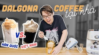 Thử làm Dalgona Coffee (cafe bọt biển) đang HOT 🤣 Phiên bản Hàn Quốc vs Việt Nam | Stay Home #1