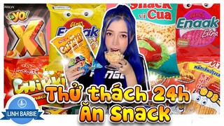 Thử Thách 24H Ăn Snack Lấy 1 Triệu I Linh Barbie Vlog