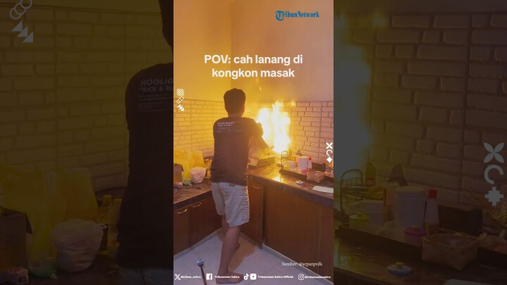 Begini Jadinya Ketika Circle Cowok Lagi Masak! Apinya Gede Malah Jadi Bahan Tontonan