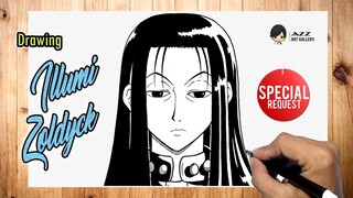 Drawing Illumi Zoldyck from Hunter X Hunter