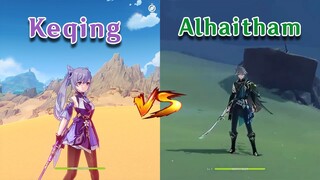 Alhaitham vs Keqing!! Who is better?? gameplay animation comparison!!