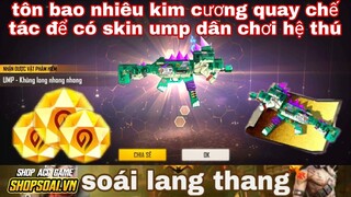 Free fire| đầu tư kim cương quay vòng quay chế tác skin súng UMP mới dân chơi hệ thú