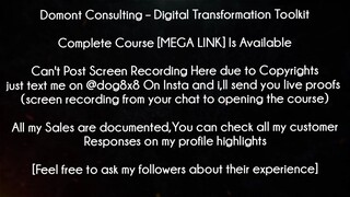 Domont Consulting Course Digital Transformation Toolkit download