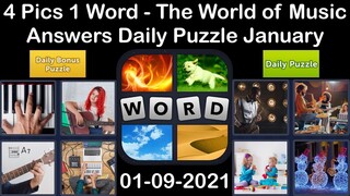 4 Pics 1 Word - The World of Music - 09 January 2021 - Answer Daily Puzzle + Daily Bonus Puzzle