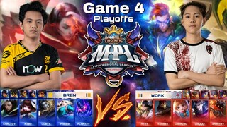 BREN vs WORK [Game 4 Bo5] | (FILIPINO) MPL-PH S7 Playoffs Day 3 | MLBB