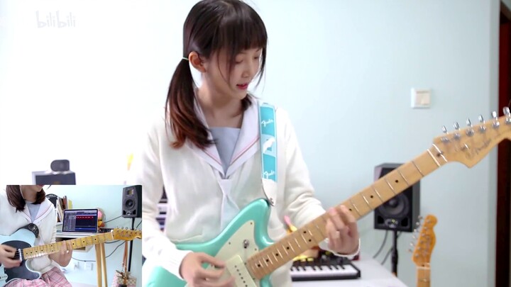 [Cô gái có tông màu nhẹ] nghệ sĩ guitar dễ thương đang chơi "Đừng nói lười biếng"