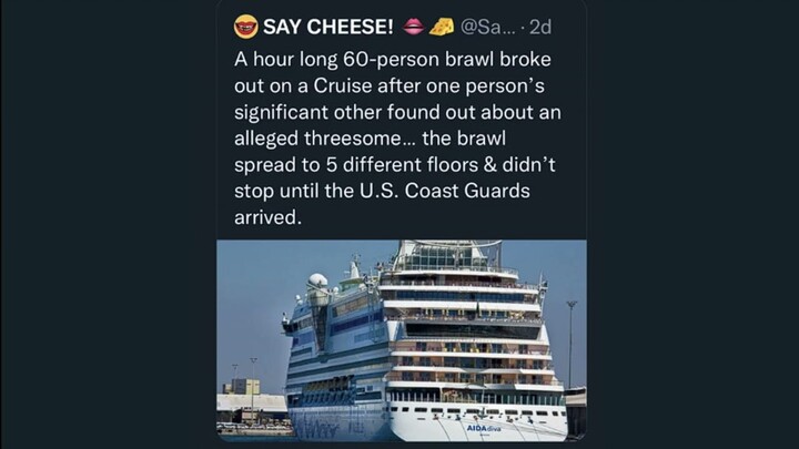 I put Free Bird over the 60 person brawl in the cruise ship