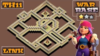 NEW TH11 WAR BASE + REPLAY PROOF | ANTI ZAP WITCHES / E-DRAGS + LINK | CLASH OF CLANS