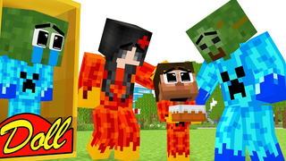 Monster School Good ICE Baby Zombie และ Fire Mother Herobrine - Sad Story - Minecraft Animation