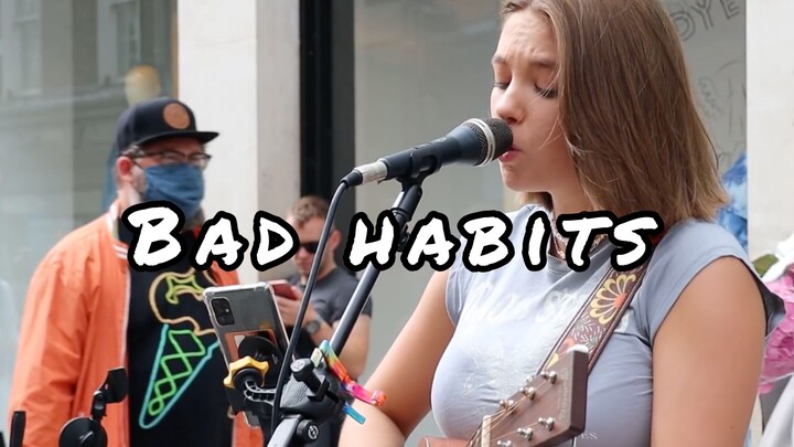 Allie Sherlock singing Bad habits on street