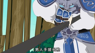 男人手搓长枪，与黑衣首领大战三百回合，