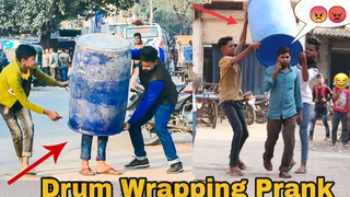 EPIC DRUM WRAPPING PRANK ON สาธารณะ แกล้งบ้าในอินเดีย ความสนุก 4 นาที