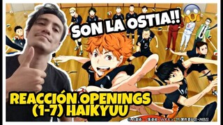 REACCIONO A TODOS LOS OPENINGS DE HAIKYUU (1-7) | PRIMERA VEZ