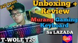 UNBOXING T-WOLF T20 LED Gaming Keyboard | Gaming keyboard sa LAZADA ( Napaka Mura!! )|BrenanVlogs
