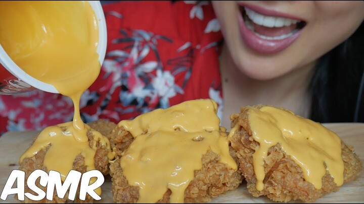 ASMR Spicy HOT & CHEESY KFC Fried Chicken Thailand (EATING SOUNDS) | SAS-ASMR