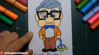 How to draw Carl Fredricksen  - Up ( Vẽ nhân vật ông già trong phim Up - Vút Bay )