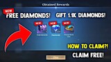 HOW TO CLAIM GIFT 1.1K DIAMONDS! LEGIT! FREE DIAMONDS (CLAIM FREE!) | MOBILE LEGENDS 2022