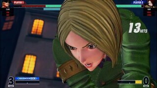 KOF15　覇者vs拳皇　ウィップ　弱キックから１４HIT６割コンボ　クラークの逆襲もヤバい