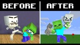 Monster School: Before vs After Muscle Challenge ♥️ Zombie Bodybuilding  | Minecraft Animation