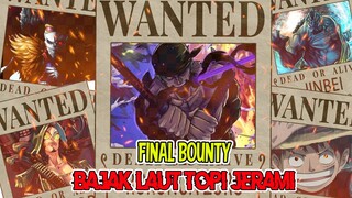 INILAH BOUNTY TERAKHIR DARI KRU TOPI JERAMI SETELAH MENEMUKAN ONE PIECE!! BOUNTY ZORO MEROKET!!