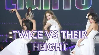 TWICE VS THEIR HEIGHT