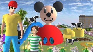 Yuta Main Mobil Mobilan Ke Rumah Mickey Mouse House - Drama Sakura School Simulator