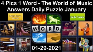 4 Pics 1 Word - The World of Music - 29 January 2021 - Answer Daily Puzzle + Daily Bonus Puzzle