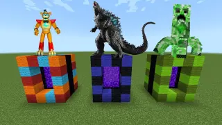 DO NOT CHOOSE THE WRONG PORTAL in Minecraft PE (FNAF Security Breach, Godzilla and Kong, Titan Mobs)