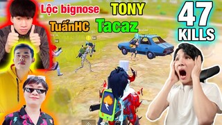 Bốn Youtuber Kết Hợp Với Nhau Đi Càn Quét Map | TuấnHC - Lộc bignose -Tony sama - Tacaz PUBG Mobile