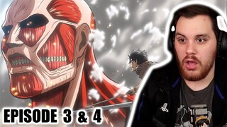 ATTACK ON TITAN Episode 3 and 4 REACTION | Anime EP Reaction