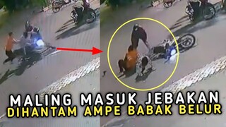 CURANMOR DIJEBAK !! Maling Motor Di tinggal Temannya Berakhir Babak Belur