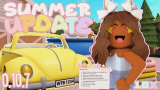 NEW Bloxburg SUMMER UPDATE! 0.10.7 *CARS, POOLS, FLOATIES & More* Roblox