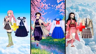 DEMON SLAYER CHARACTERS IN SCHOOL UNIFORM