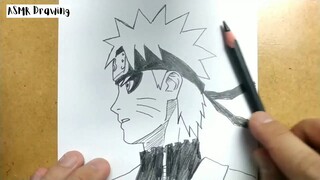 ASMR drawing Naruto ... VERY EASY ,, how to draw NARUTO manga from japan