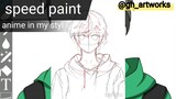 (speed paint)drawing anime in my styl
