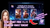 How to get free Double 11 Diamond Vault Token to win free permanent elite skin in Mobile Legends