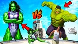 i Make GIANT SHE HULK & Fight with Hulk in GTA 5 !! GTA V GAMEPLAY Avengers