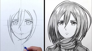 How to Draw MIKASA ACKERMAN [Shingeki no Kyojin] - Cara Menggambar Anime