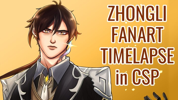 Zhongli Genshin Impact -Timelapse (Clip Studio Paint)