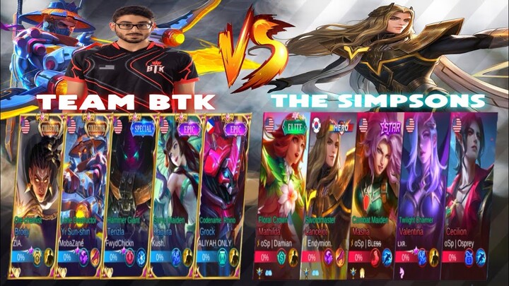 TEAM BTK VS THE SIMPSONS - INTENSE GAME |  Mobile Legends