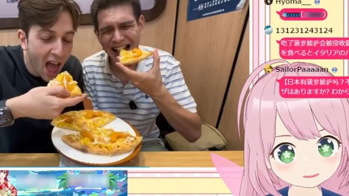 Japanese goblins watch "Italians force their fellow Italians to eat pineapple pizza"