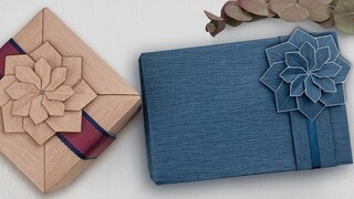 Tutorial buat kemasan kotak hadiah + kombinasi bunga origami dua lapis