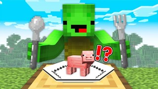 Mikey Can EAT All Mobs in Minecraft Funny Food Super Challenge (Maizen Mizen Mazien)