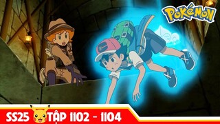 Review Pokemon SS25 TẬP 1102 - 1104 , Cặp đôi Bạn động hành Pikachu .