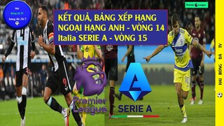 Tin bóng đá kết quả bóng đá ngoại hạng Anh vòng 14, Serie A vòng 15, Bảng xếp hạng