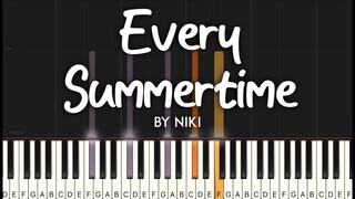 Every Summertime by Niki piano cover  (Shang-Chi and The Legend of The Ten Rings OST) | sheet music